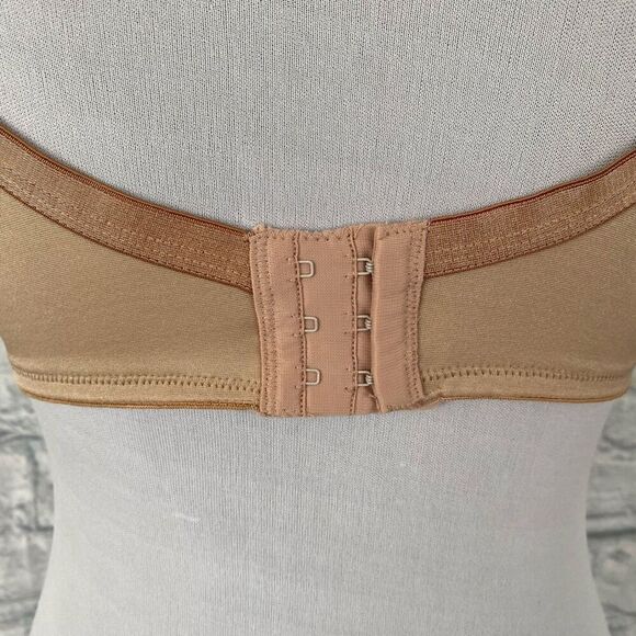 Olga women 38D underwire push up lace bra w/3 hook back closure tan - Picture 7 of 9